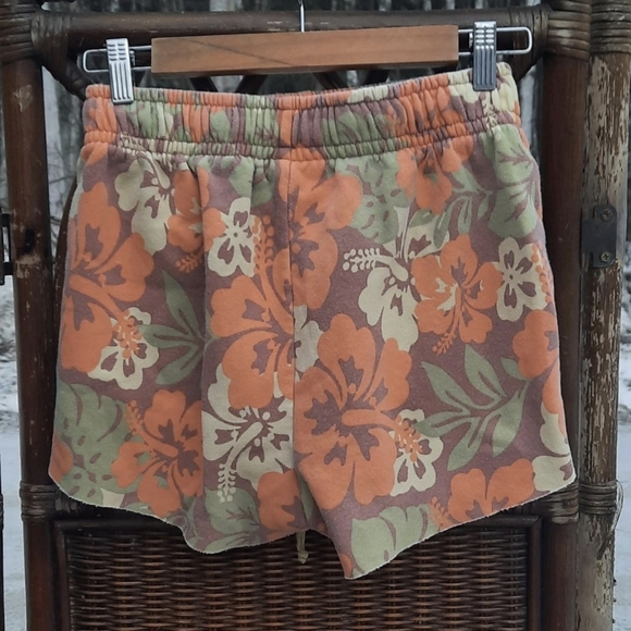 Wild Fable Floral Athletic Shorts - Orange and Green - Picture 6 of 6